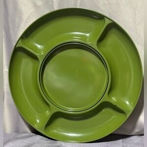 Vintage made in Japan Avocado Green, Plastic/metal Lazy Susan Server
